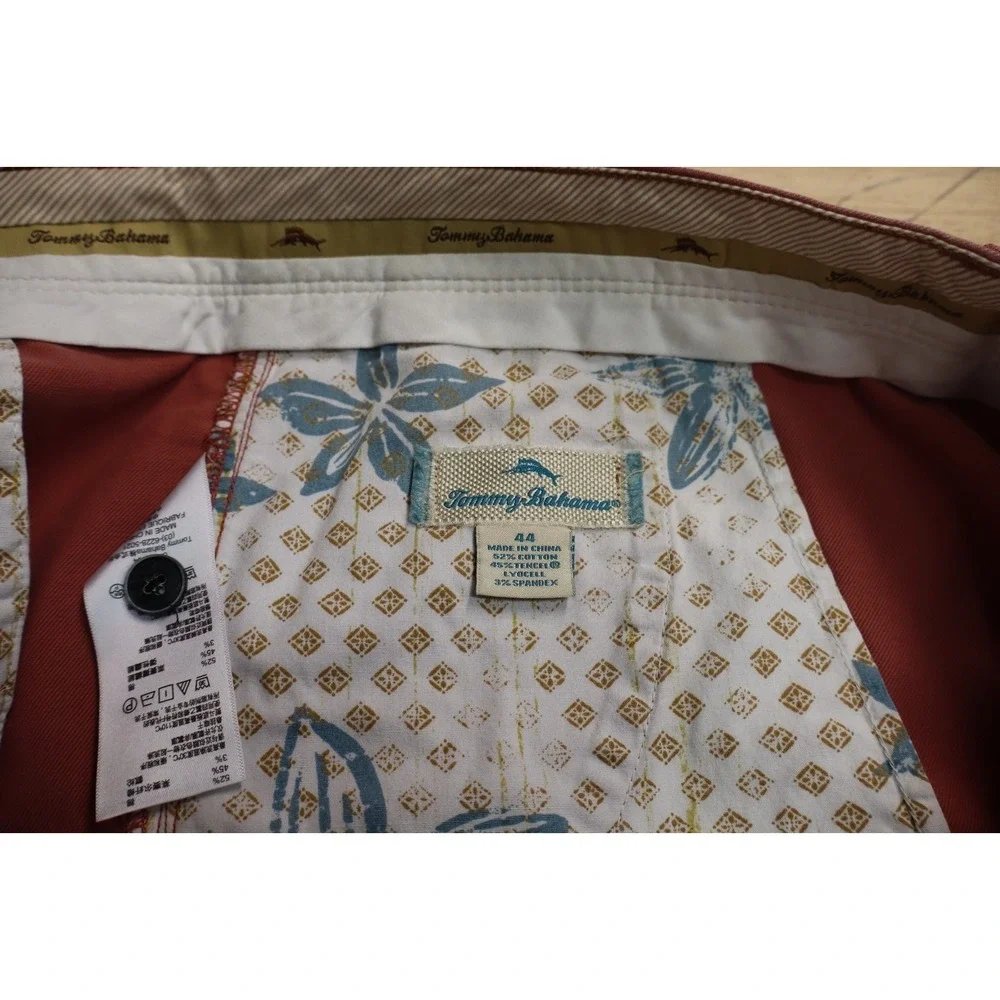 Mens Tommy Bahama Shorts Size 44 Cotton Tencel Lyocell‎ Red Stretch Casual